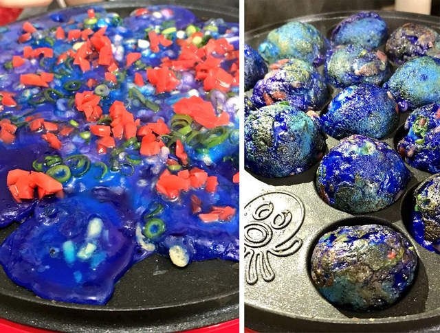 《彩色章魚燒》再臨 靛藍色章魚燒也太像毒沼了吧... 《彩色章魚燒》再臨 靛藍色章魚燒也太像毒沼了吧...