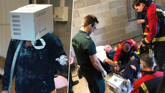 腦袋真的裝水泥《頭卡在微波爐的男人》原是大膽挑戰卻險些鬧出人命...... 腦袋真的裝水泥《頭卡在微波爐的男人》原是大膽挑戰卻險些鬧出人命......