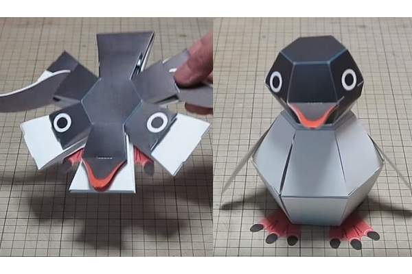 玩不膩《摺紙爆彈》丟一下就彈起來變立體的「企鵝爆彈」紙模型~ 玩不膩《摺紙爆彈》丟一下就彈起來變立體的「企鵝爆彈」紙模型~