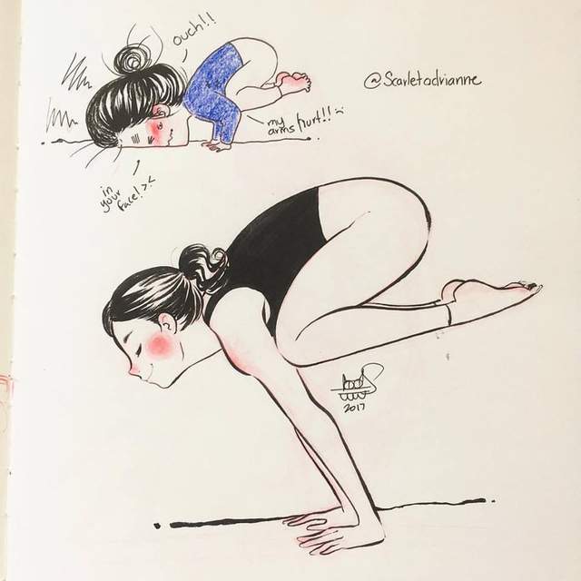 《做瑜珈的理想與現實》自己想像中做瑜伽的樣子和自己做瑜伽的樣子.... 《做瑜珈的理想與現實》自己想像中做瑜伽的樣子和自己做瑜伽的樣子....