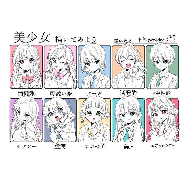 《來畫個美少女吧》十格神情描繪比賽各路高手都來啦