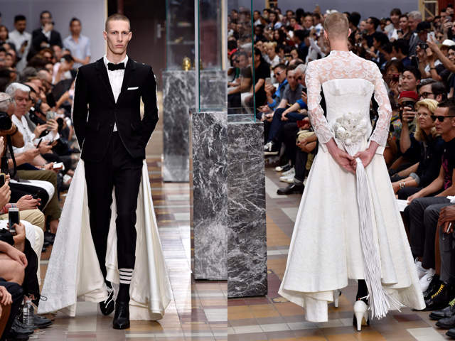 Thom Browne服裝設計師的《雌雄同體禮服》引起網路話題