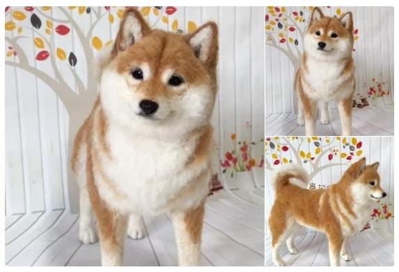 超逼真《羊毛氈柴犬》好像下一秒就會自己動起來