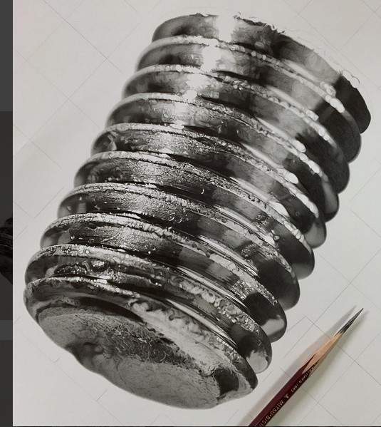 《這不是真的螺絲》操了240個小時的無限清晰素描畫