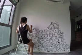 超可愛的《貓牆塗鴉》這樣的裝潢獨一無二又美好~還藏了小狗狗在裡面呢 超可愛的《貓牆塗鴉》這樣的裝潢獨一無二又美好~還藏了小狗狗在裡面呢