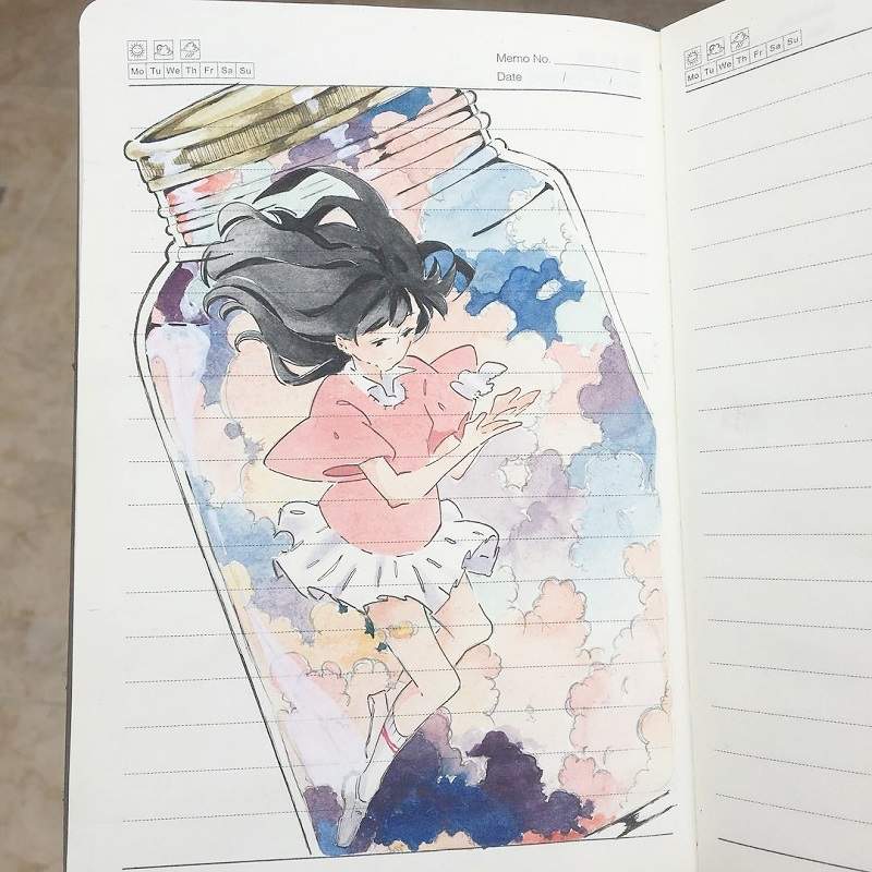 看完秒按讚追蹤《筆記本塗鴉》日本少女自學畫功讓網友都戀愛了♥