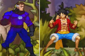 《魯夫VS驚奇先生》兩人都具有橡膠彈性的軟Q對決 《魯夫VS驚奇先生》兩人都具有橡膠彈性的軟Q對決
