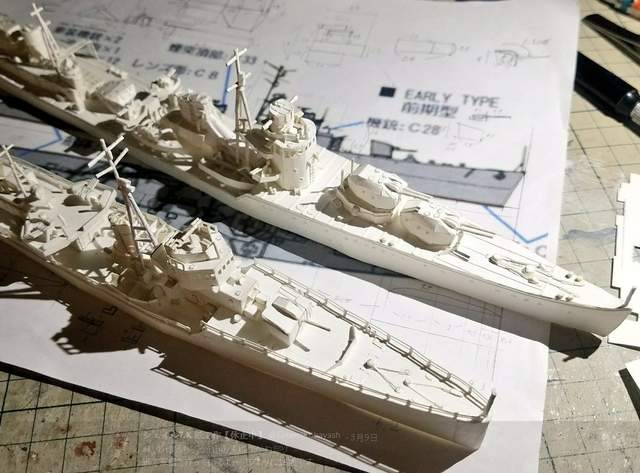 《紙模型戰艦》好幾個作品擺在一起家裡就跟軍港一樣嗨