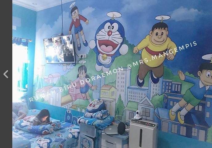 《哆啦A夢》印尼有愛一家人把房子做徹底的主題式改裝