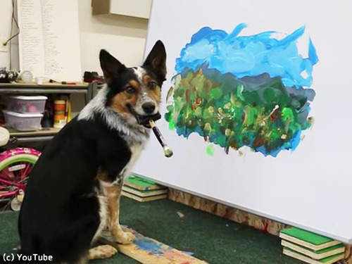 《汪星人畫家》會畫風景的狗狗這種天份辦畫展絕對沒問題