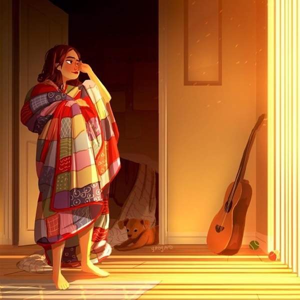 人氣插畫《獨居女子》持續更新　這一次她的畫多了另一個他♥