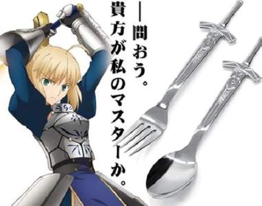 對飯寶具《Saber誓約勝利之劍湯匙叉子組》用Ex咖哩棒吃Ex咖哩飯 對飯寶具《Saber誓約勝利之劍湯匙叉子組》用Ex咖哩棒吃Ex咖哩飯