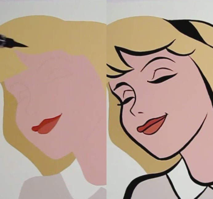 《替迪士尼人物上墨線》超順過程不但表情全都浮現而且還很舒壓喔