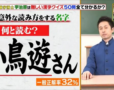 綜藝節目考考《日本人讀不出的漢字姓氏》只有動畫迷覺得超簡單…… 綜藝節目考考《日本人讀不出的漢字姓氏》只有動畫迷覺得超簡單……