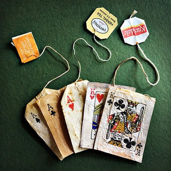 茶包變畫布《茶包藝術》喝完的茶包竟然還能這樣再利用