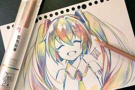 《大創虹色鉛筆》繪出色彩繽紛的初音好感動❤ 《大創虹色鉛筆》繪出色彩繽紛的初音好感動❤