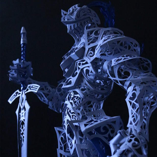 神手工「晴季」製作「紙雕騎士」《立體紙雕模型》這雕花光看我眼睛都花了～