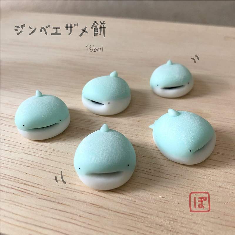 可愛到想咬一口《鯨鯊麻糬》完全再現麻糬Q彈質感的黏土作品