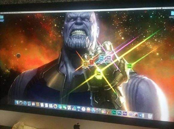 外國網友下載了《薩諾斯桌布》之後 意外發現Adobe系列有夠搭