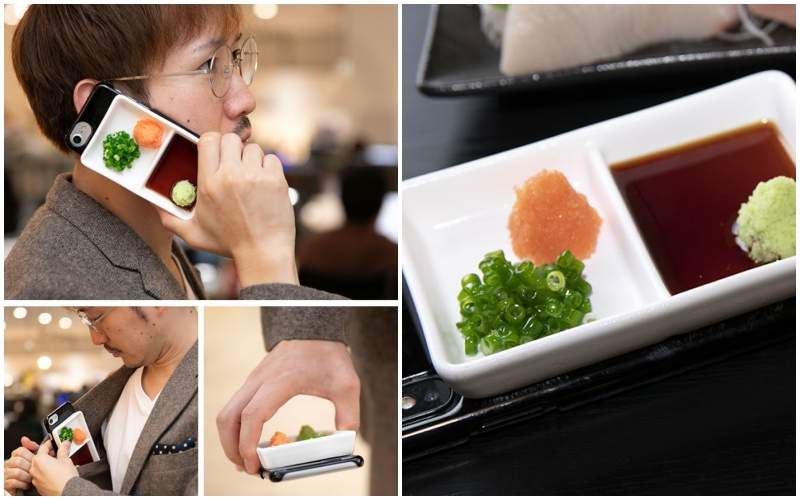 日本《超擬真調味料盤手機殼》和朋友吃日本料理時千萬別放在桌上，不然可能會…被拿去沾？