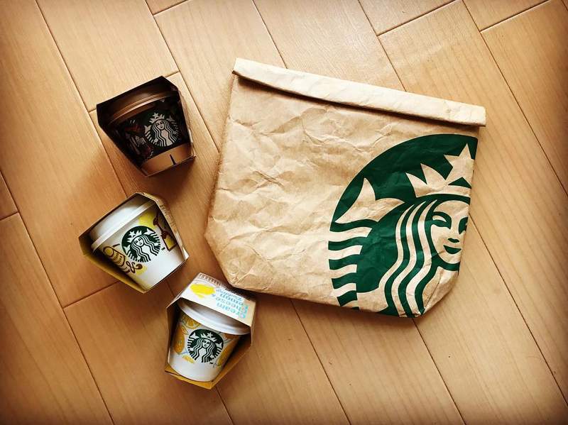 日本星巴克《紙袋包》隨布丁限量附贈的紙袋風保冷＆保溫袋