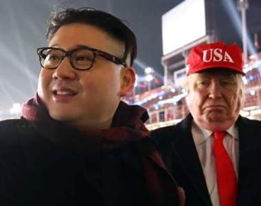 《金正恩和川普出現平昌奧運?》難不成是看到暗殺傳單所以7pupu過來? 《金正恩和川普出現平昌奧運?》難不成是看到暗殺傳單所以7pupu過來?
