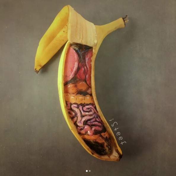 《香蕉剝皮藝術》把香蕉當作畫布創作也是很有意思的呢