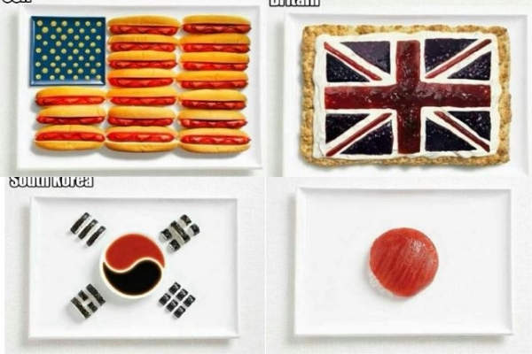 看了我都餓了《用食物展現各個國家國旗》美國看起來超好吃der