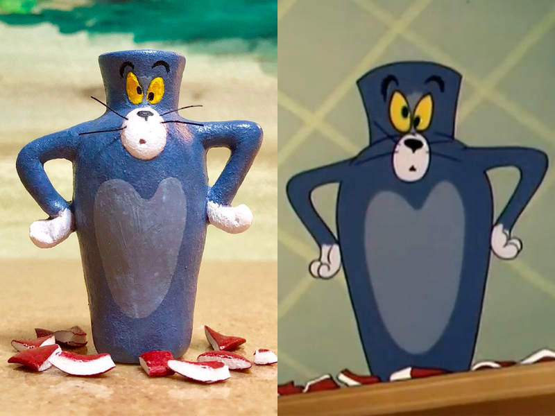 爆笑神還原《湯姆貓與傑利鼠》裡湯姆貓各種型態的模型