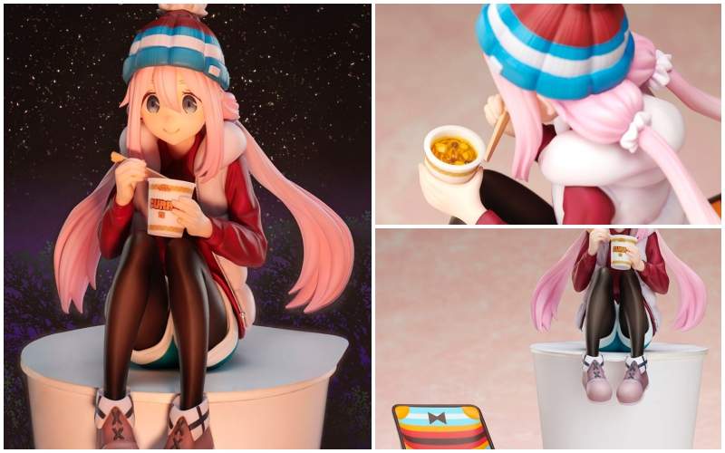 很開心歐= U =《搖曳露營△》可愛的吃貨犬系少女「各務原撫子」1/8比例高級泡麵蓋Figure