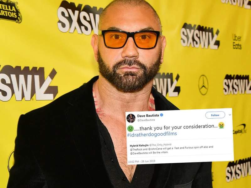 未來會不會參加《玩命關頭》演出?巴帝斯塔:我寧願演好電影(嘔吐) 未來會不會參加《玩命關頭》演出?巴帝斯塔:我寧願演好電影(嘔吐)