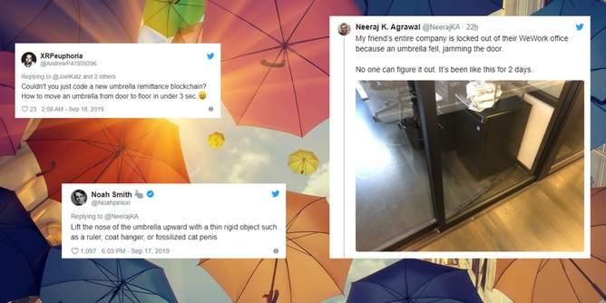 《因為雨傘倒下了》這樣就把辦公室反鎖三天......其實你們很不想上班吧？