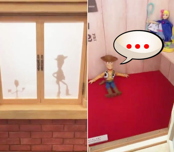 新宿高島屋的奇景《玩具總動員4宣傳櫥窗》其實大家都是有生命的只是不能被人給看到(●Ω●;)