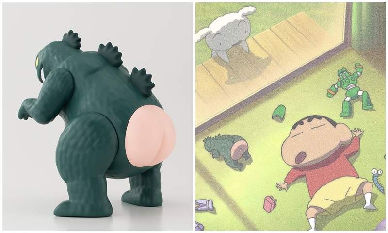 BANDAI把《蠟筆小新》野原新之助的玩具「光屁屁怪獸」立體化了！造型超爆笑w