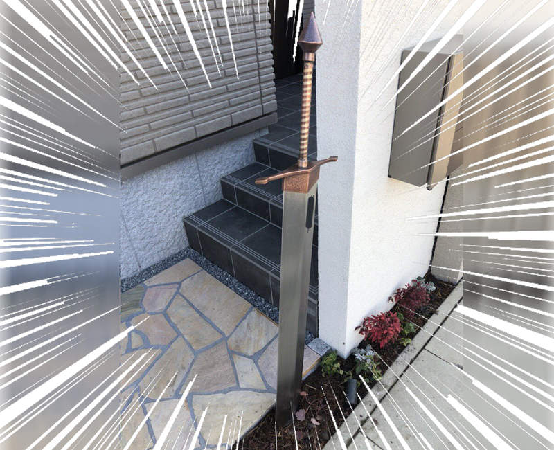 絕對無敵《聖劍門牌》門口插一把這麼中二的大劍才能像世人證明我才是神選之勇者