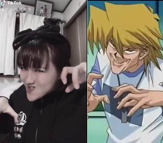 正妹模仿《城之内下巴》她一定是從戽斗星球來的人吧XD