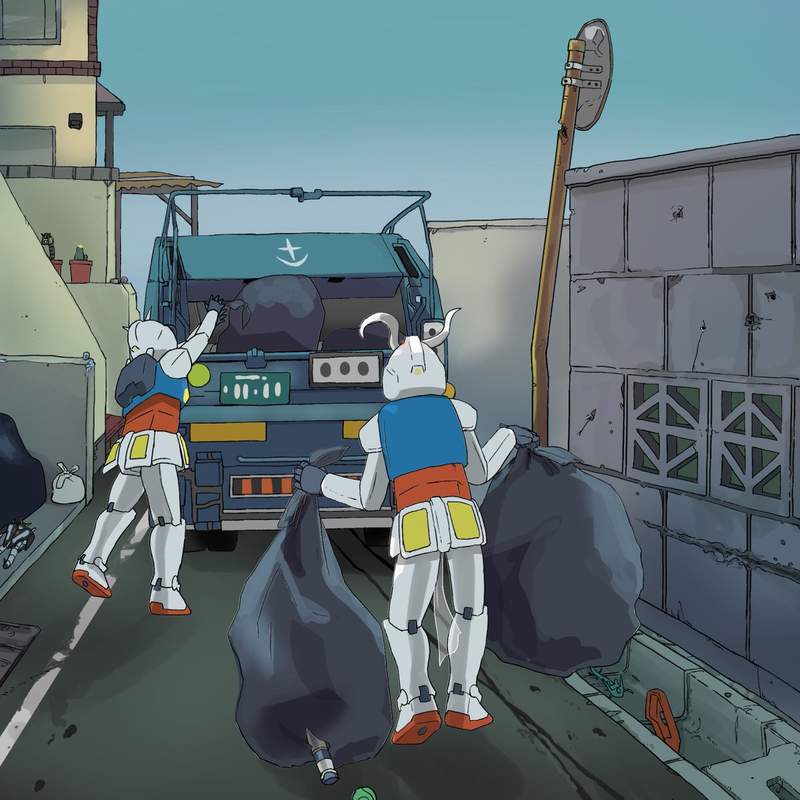 《鋼彈的日常》機動戰士老百姓就跟你我一樣時間到了要去倒垃圾XD