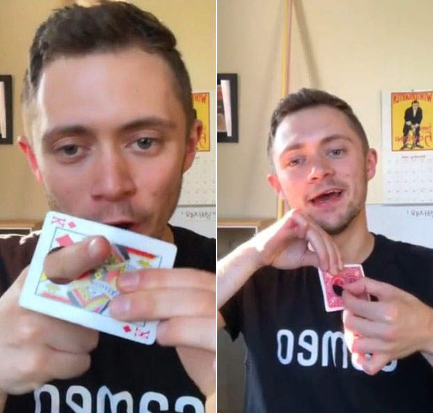 街頭魔術師《盧卡加倫(Luca Gallone)》你以為這張撲克牌有打洞但其實沒有XD