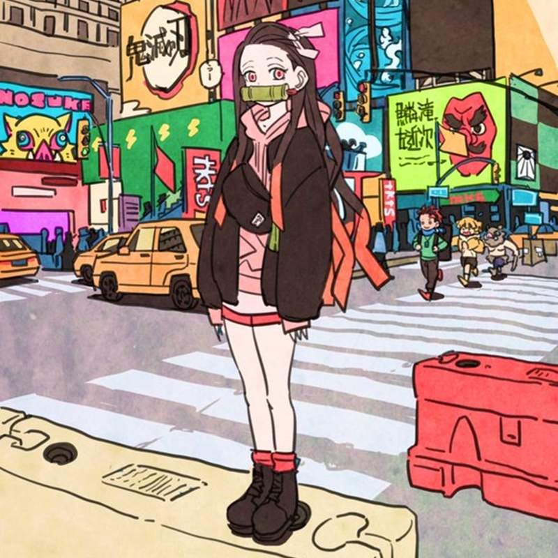 禰豆子時裝好正♥《現代版鬼滅之刃》每個人來到現代後都是時尚達人阿～