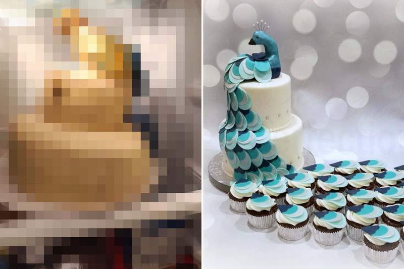 9000元訂做《孔雀結婚蛋糕》送來的是.....小雞蛋糕吧？