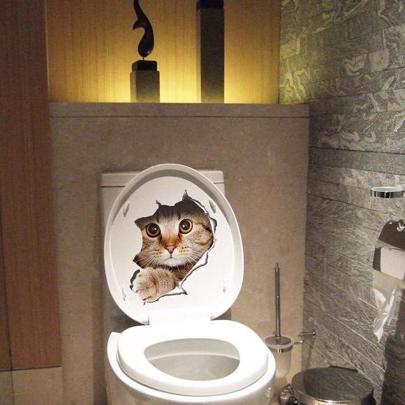 可愛生物來襲《貓咪侵略貼紙》想上個廁所還會被喵星人嚇一跳