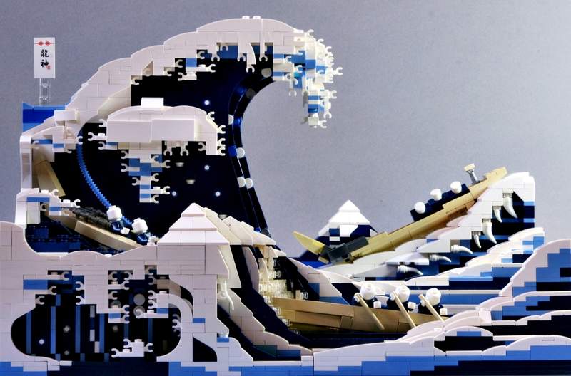驚濤巨浪&披雪靈山《神奈川沖浪裏》「葛飾北齋」的日本浮世繪名作,被神人玩家樂高化了! 驚濤巨浪&披雪靈山《神奈川沖浪裏》「葛飾北齋」的日本浮世繪名作,被神人玩家樂高化了!