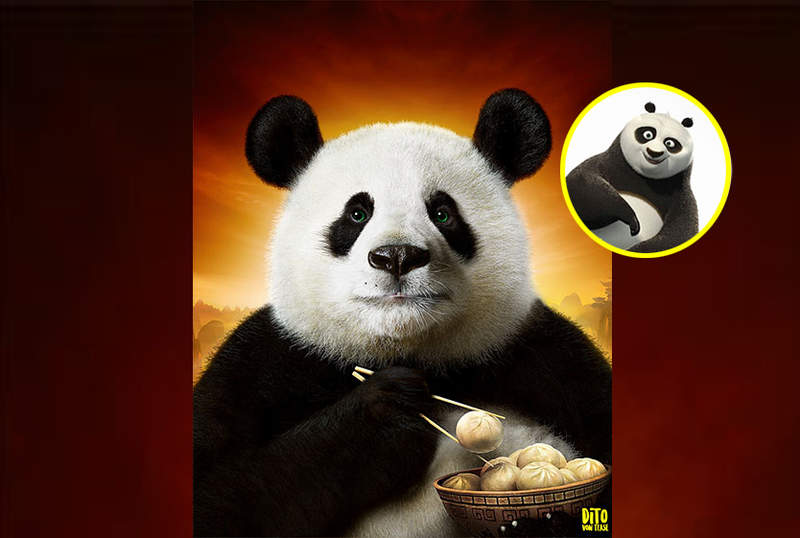 《如果卡通人物活在真實世界》那功夫熊貓就真的是一隻會武功的熊貓耶XD