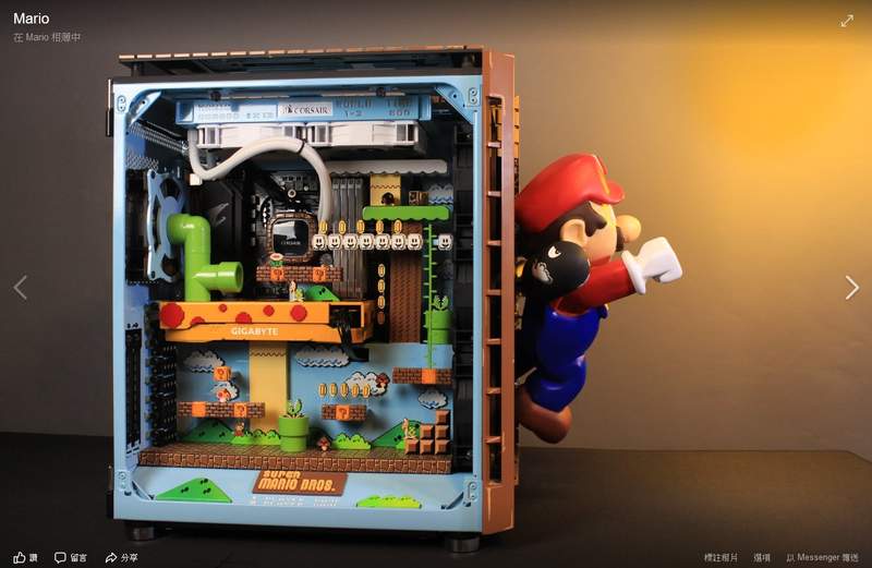 玩家組裝《瑪利歐主題電腦》把遊戲場景搬進機箱的精巧配置