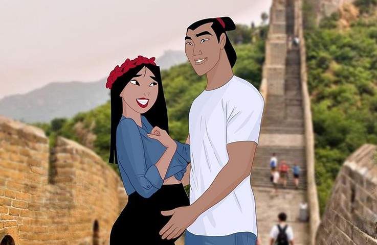 俄國藝術家描繪《迪士尼公主好孕到》少女轉變成充滿母愛的堅強女性