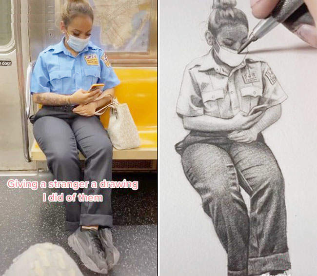 紐約地鐵素描畫家《devonrodriguezart》捕捉各種車廂內乘客神情好厲害 紐約地鐵素描畫家《devonrodriguezart》捕捉各種車廂內乘客神情好厲害