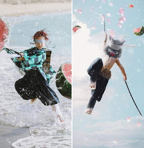 《把寶貝兒子打扮成鬼滅之刃角色》迷你版的炭治郎、伊之助、善逸小小一隻真可愛 《把寶貝兒子打扮成鬼滅之刃角色》迷你版的炭治郎、伊之助、善逸小小一隻真可愛