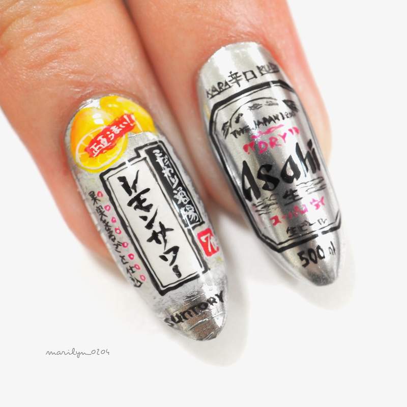 《指尖上的啤酒瓶》超強美甲師手繪完全再現大家熟悉的酒瓶商標