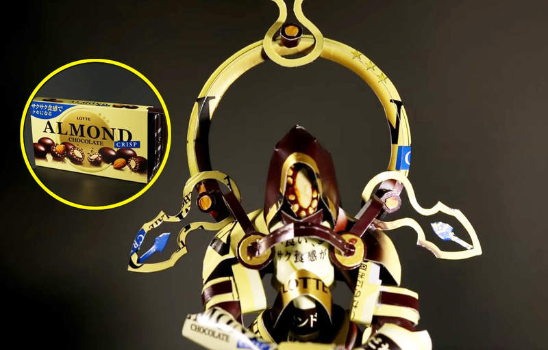 達人製作《巧克力包裝盒騎士》把吃完的零食變模型 達人製作《巧克力包裝盒騎士》把吃完的零食變模型