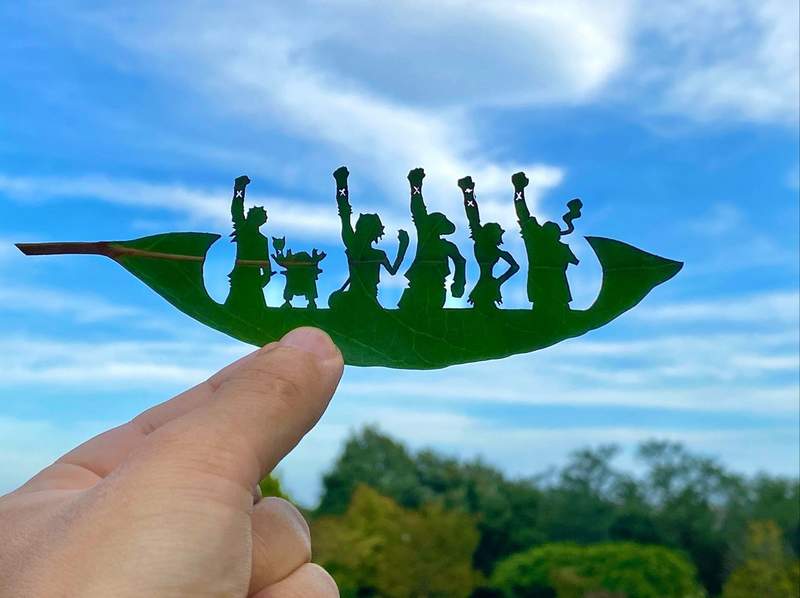 有保存期限的《樹葉藝術》用一片葉子刻劃出想像力豐富的世界